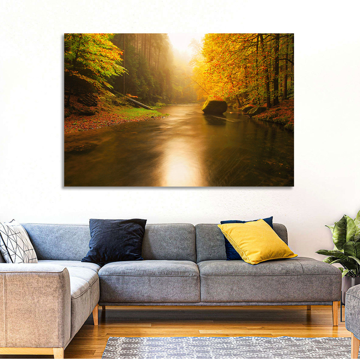 Misty Mountain River Wall Art