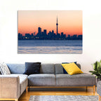 Toronto Dusk Skyline with Cn Tower Wall Art