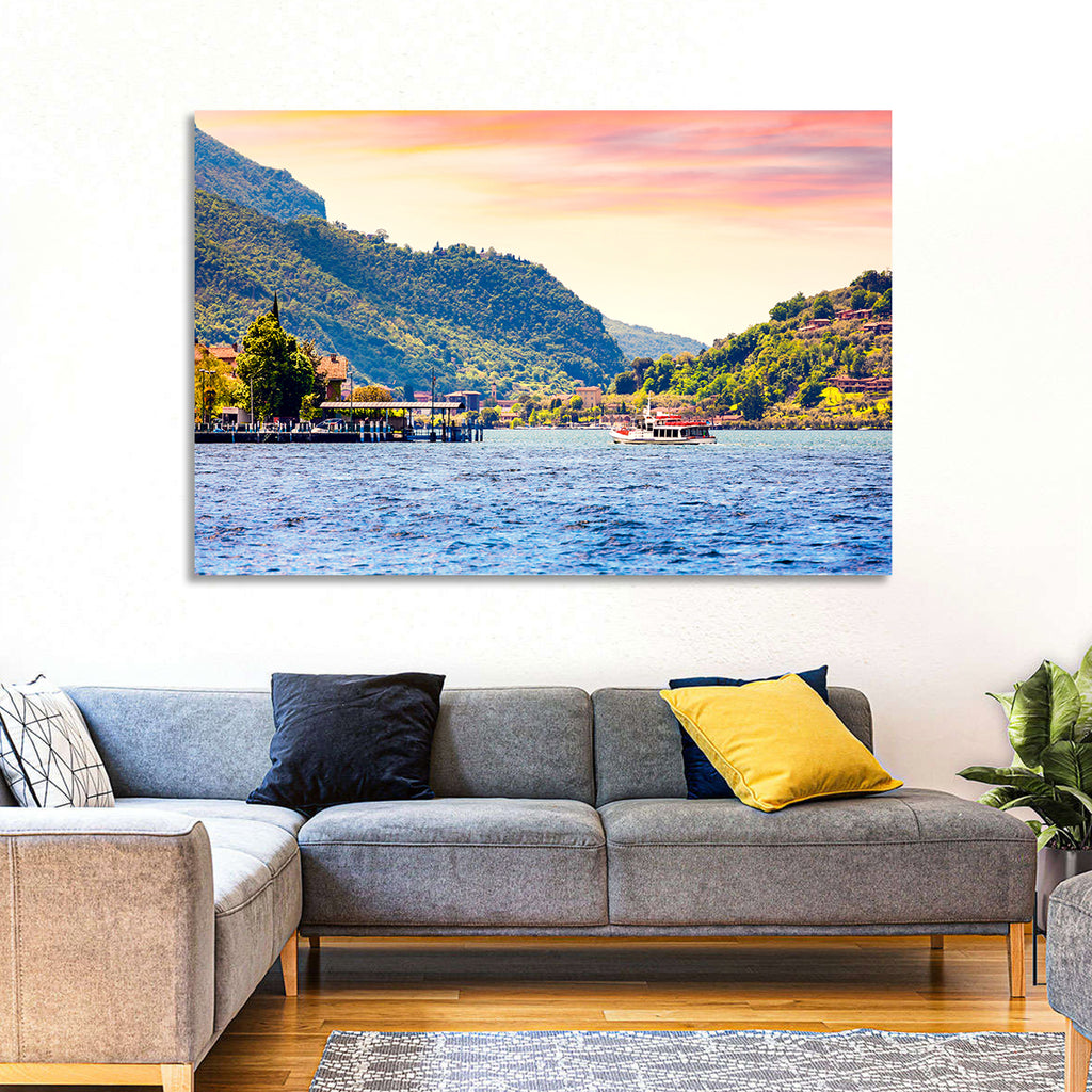 Lake Iseo Morning Harbor Wall Art