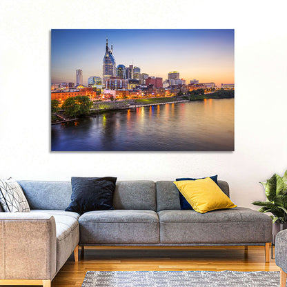 Nashville Skyline Over the Cumberland River Wall Art