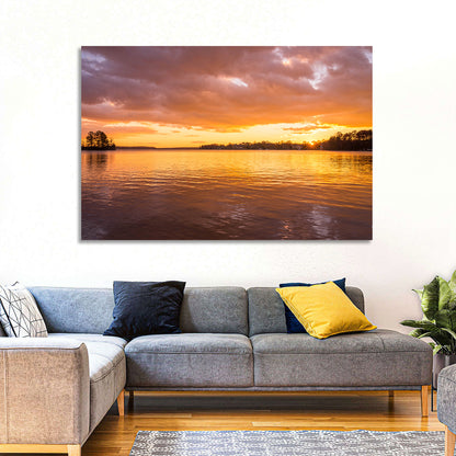 Golden Sunset Over Lake Norman Wall Art