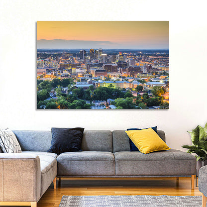 Birmingham Skyline at Golden Hour Wall Art
