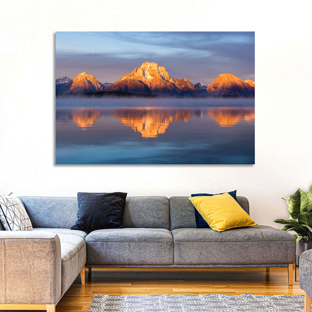 Mount Moran Sunrise Over Jackson Lake Wall Art