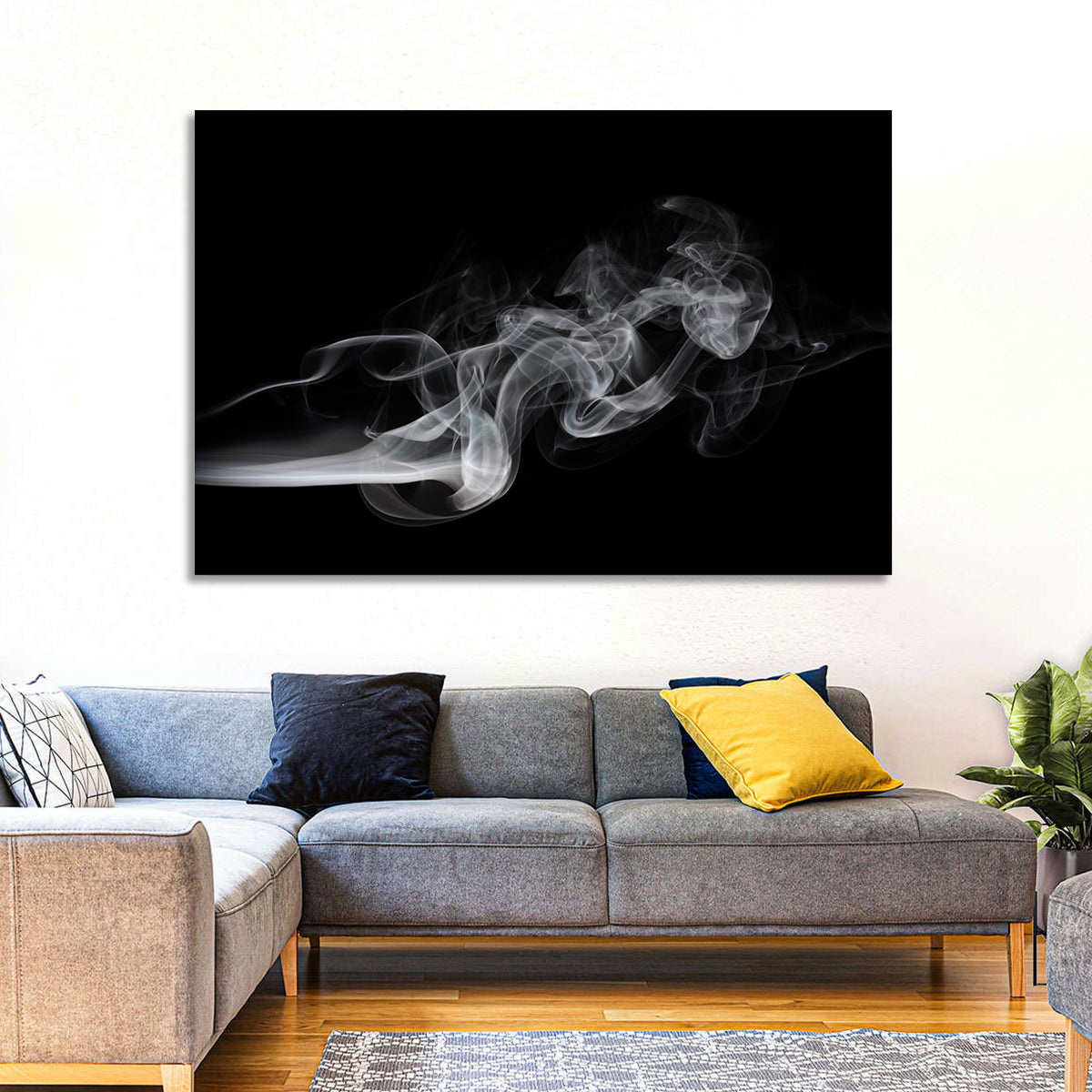 Swirling Smoke on Black Wall Art