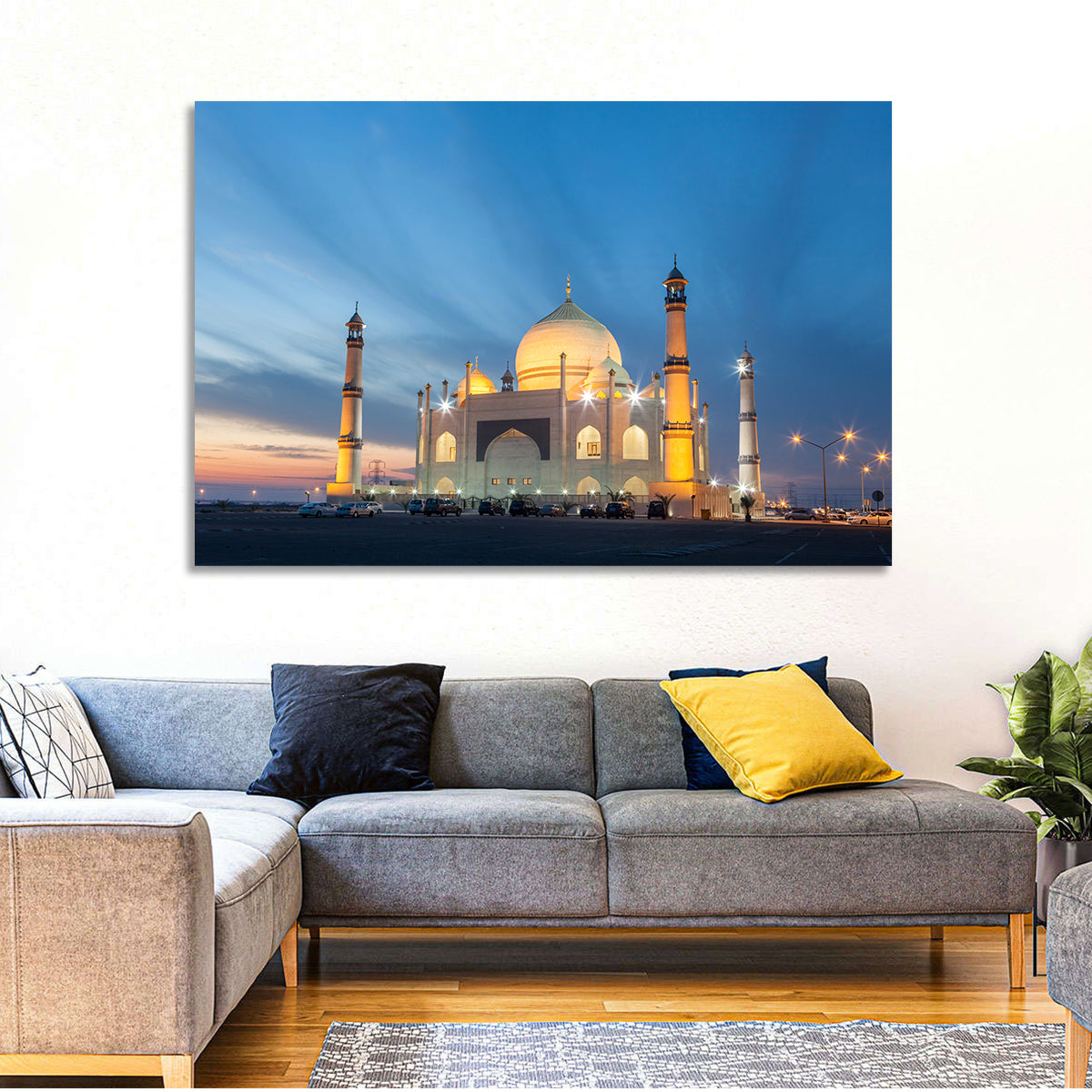 Siddiqa Fatima Zahra Mosque at Dusk Wall Art in a room, landscape