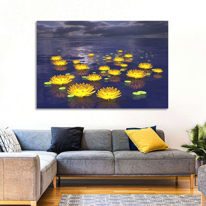 Floating Lotus at Dusk Wall Art