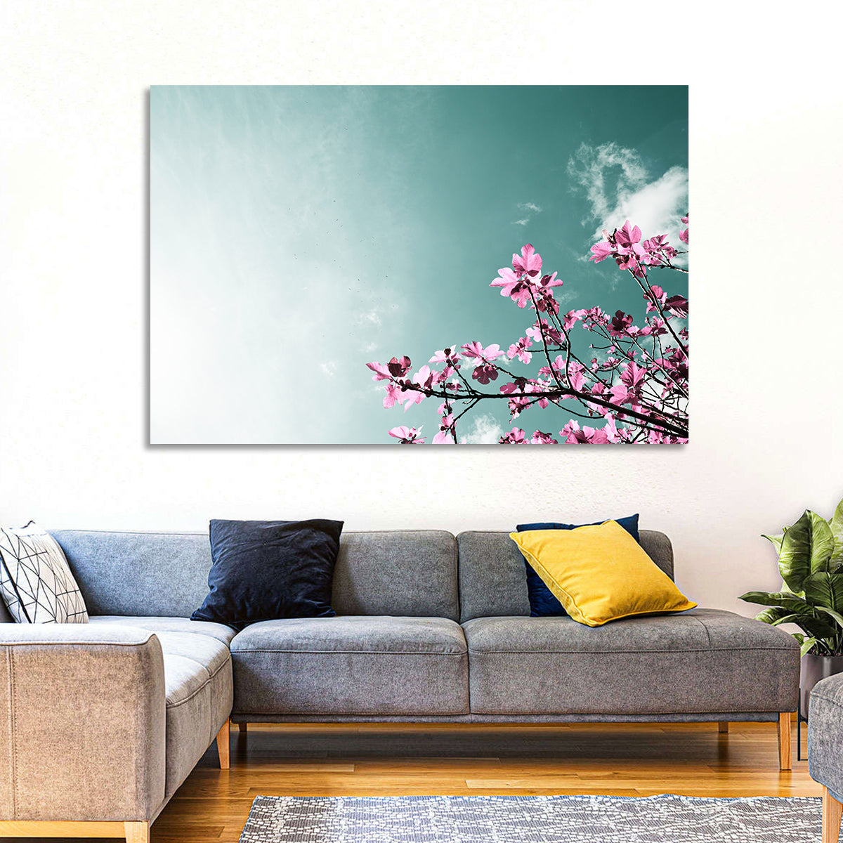 Pink Fig Tree Branches Wall Art