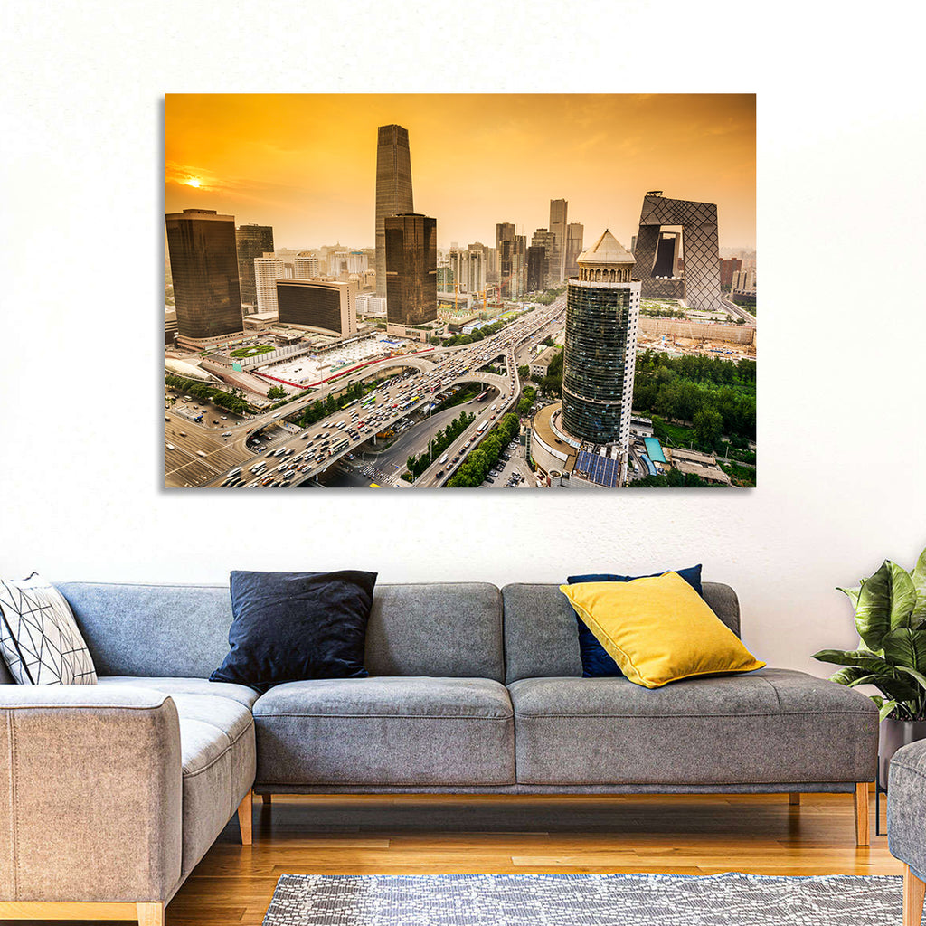 Beijing Cbd Skyline at Sunset Wall Art