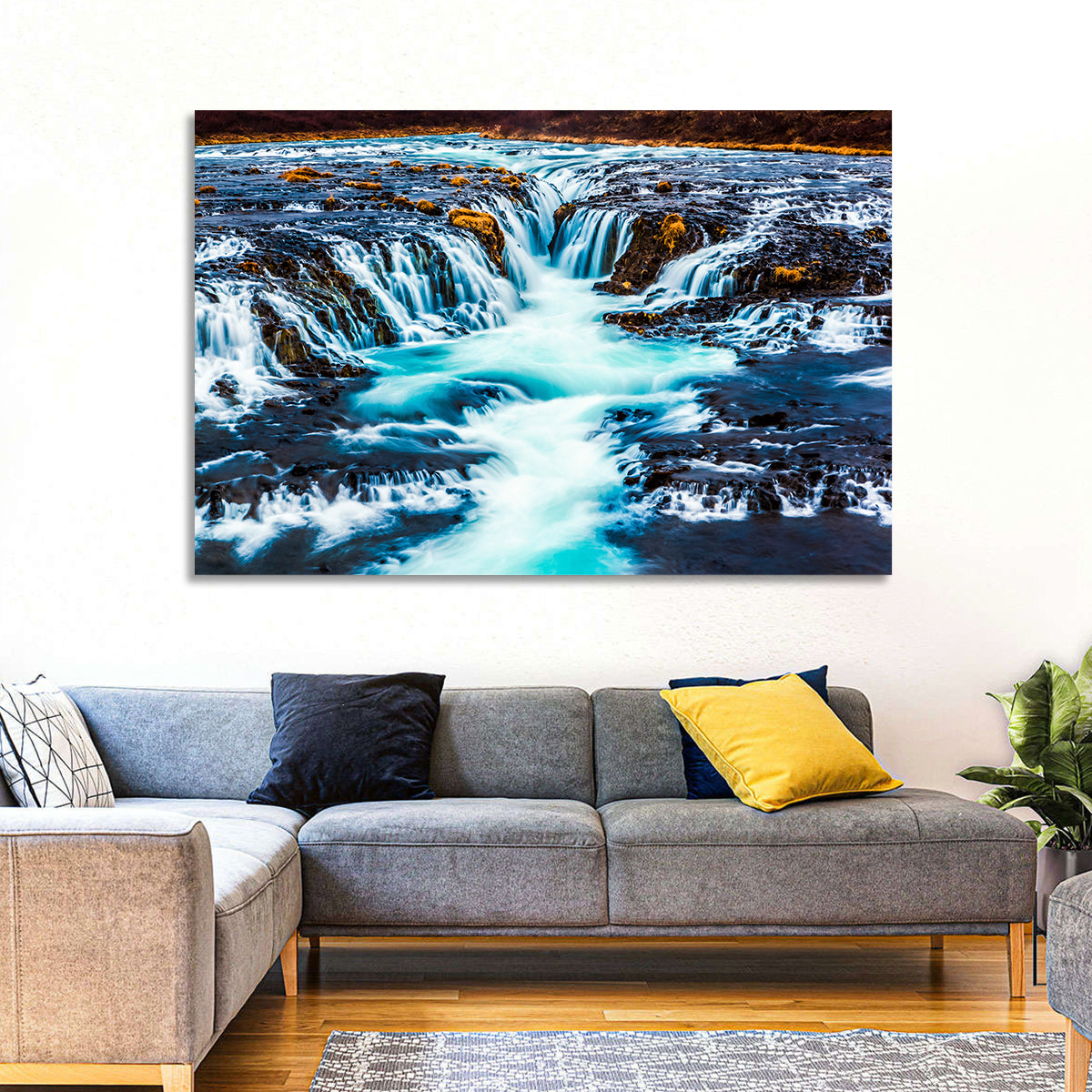 Bruarfoss Multi Tier Waterfall Wall Art