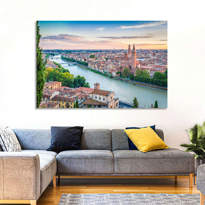 Verona Riverbend at Golden Hour Wall Art