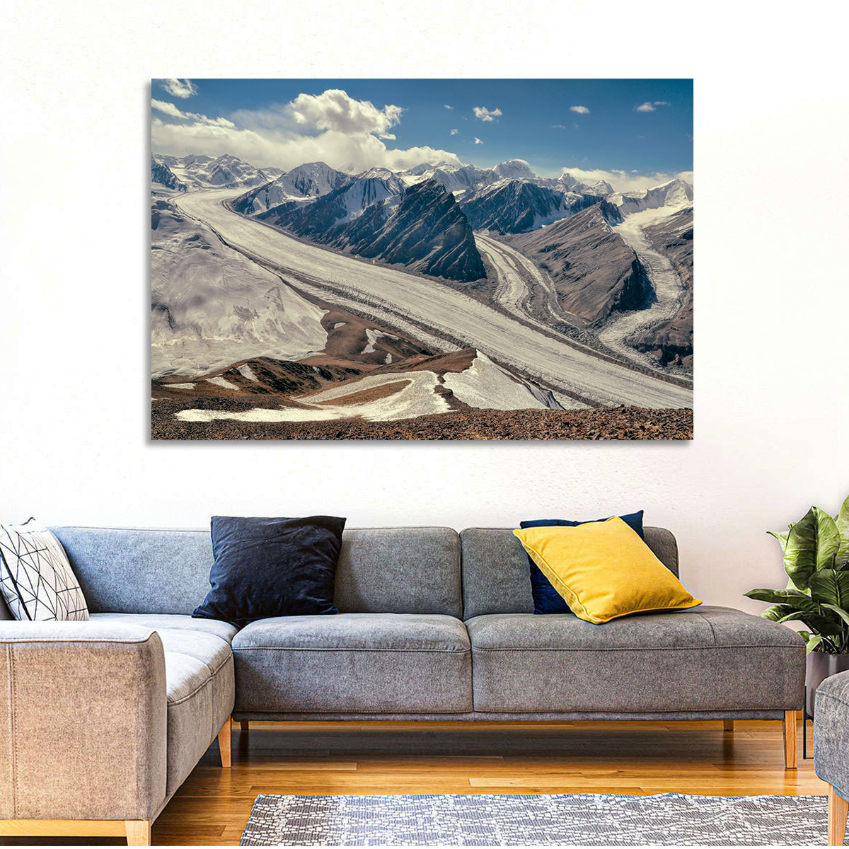 Fedchenko Glacier Vista Wall Art in a room, landscape