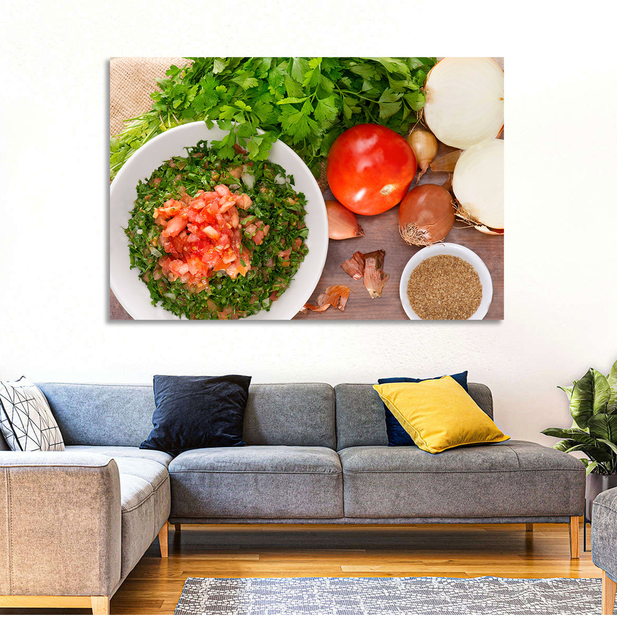 Top-down Tabbouleh Salad Wall Art