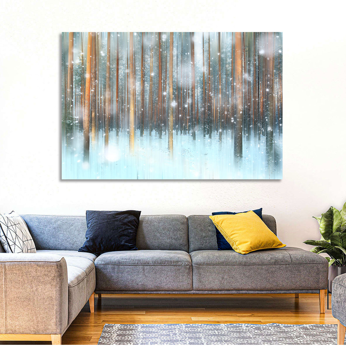 Ethereal Snowy Pine Forest Wall Art