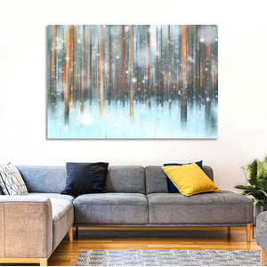 Snowy Abstract Forest Wall Art