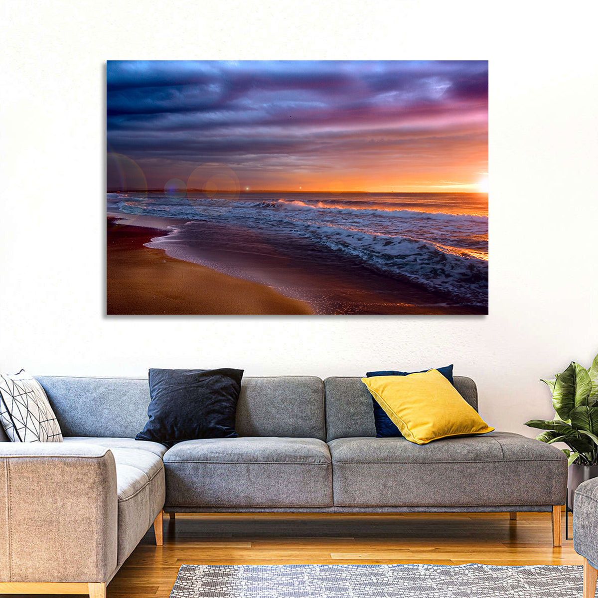 Bulgarian Black Sea Sunrise Wall Art in a room, landscape