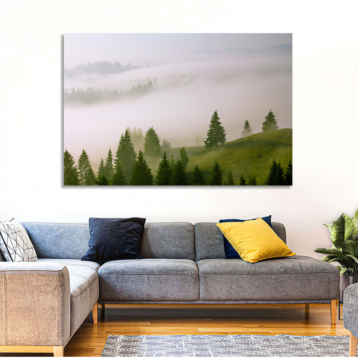 Summer Mist Over Green Hills Wall Art
