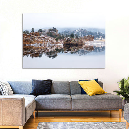 Marys Lake Foggy Reflection Wall Art