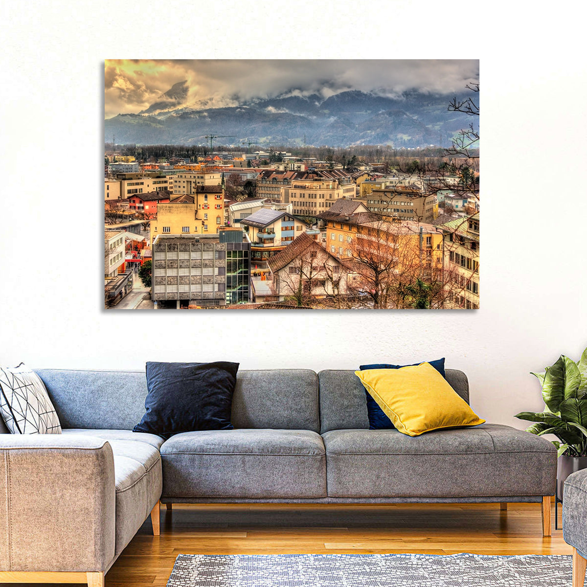 Vaduz Autumn Cityscape Wall Art