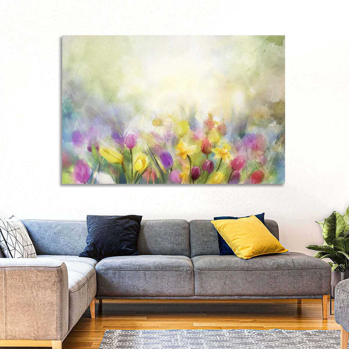Soft Focus Tulip Meadow Wall Art