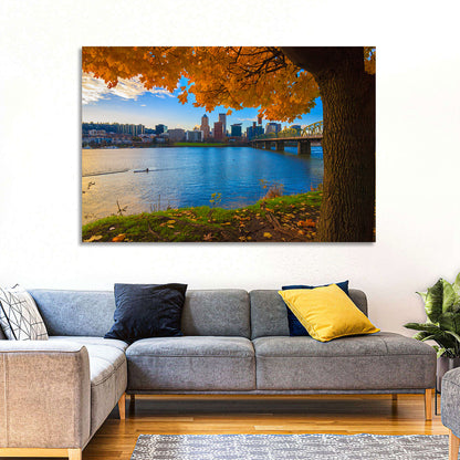 Willamette River at Golden Hour Wall Art