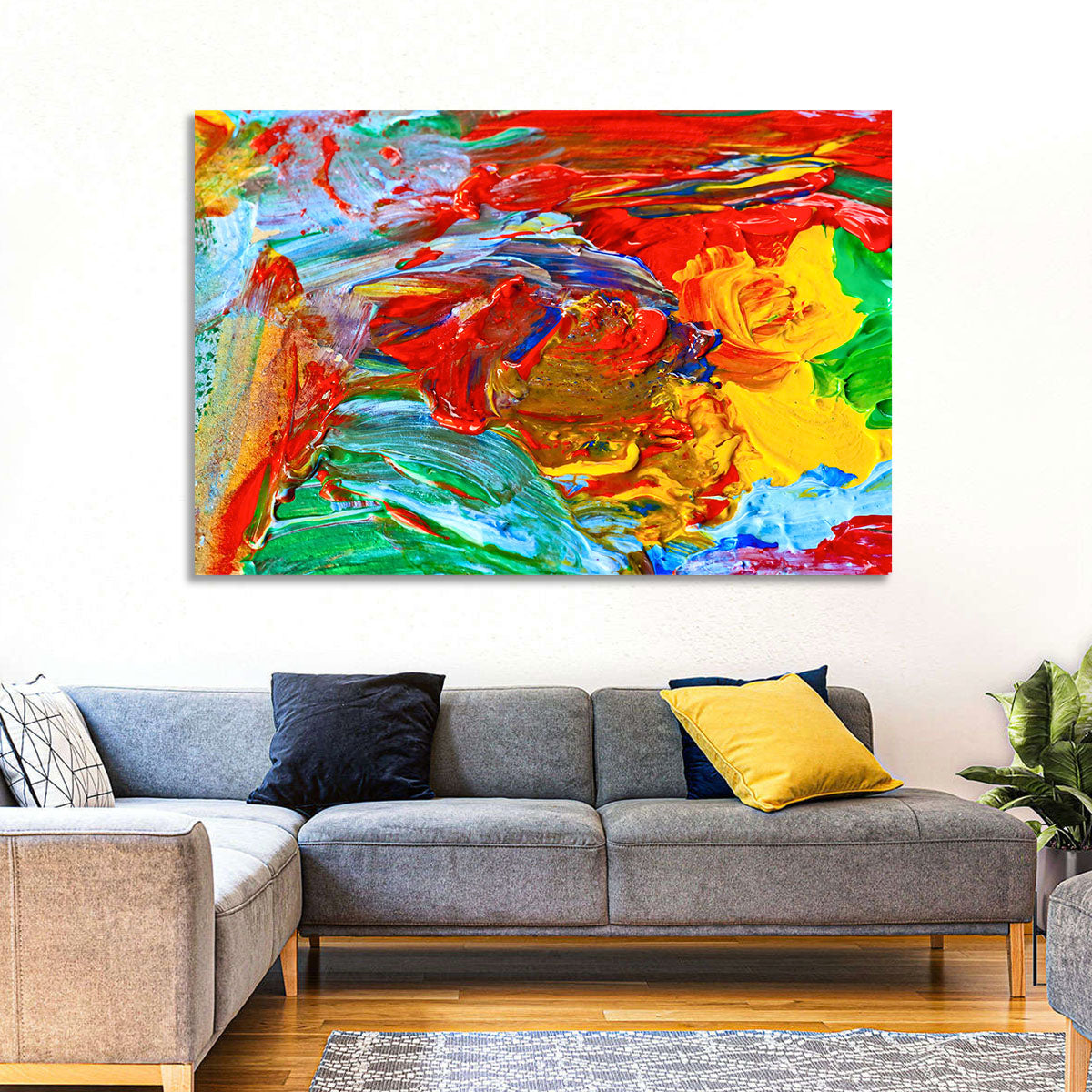 Palette Knife Color Study Wall Art in a room, landscape