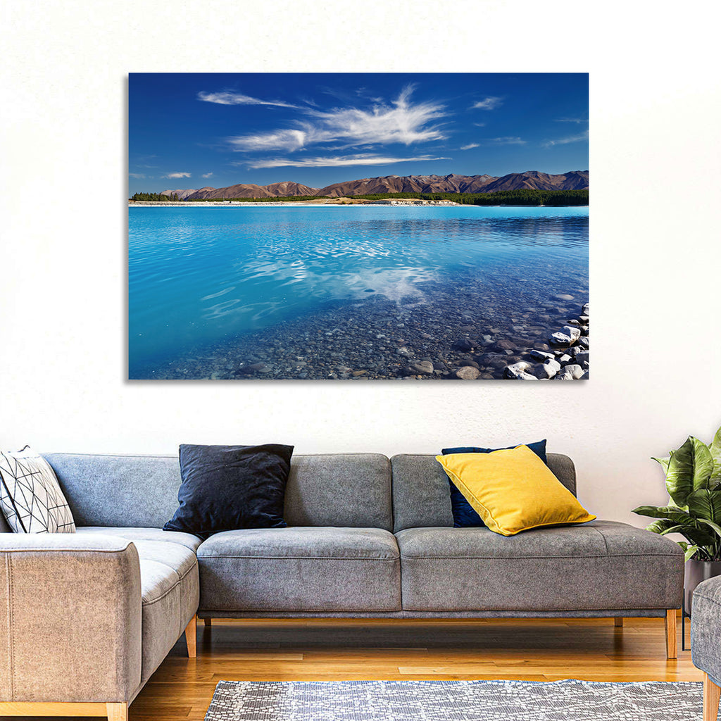 Lake Pukaki Pebble Shore Wall Art