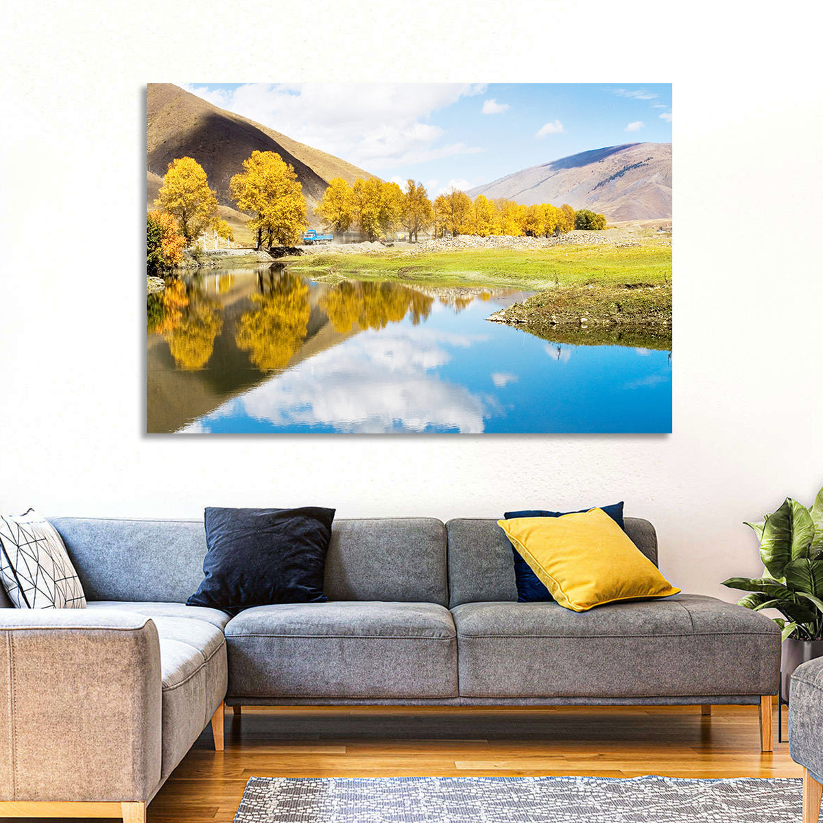 Chanxi Autumn Reflection Road Wall Art