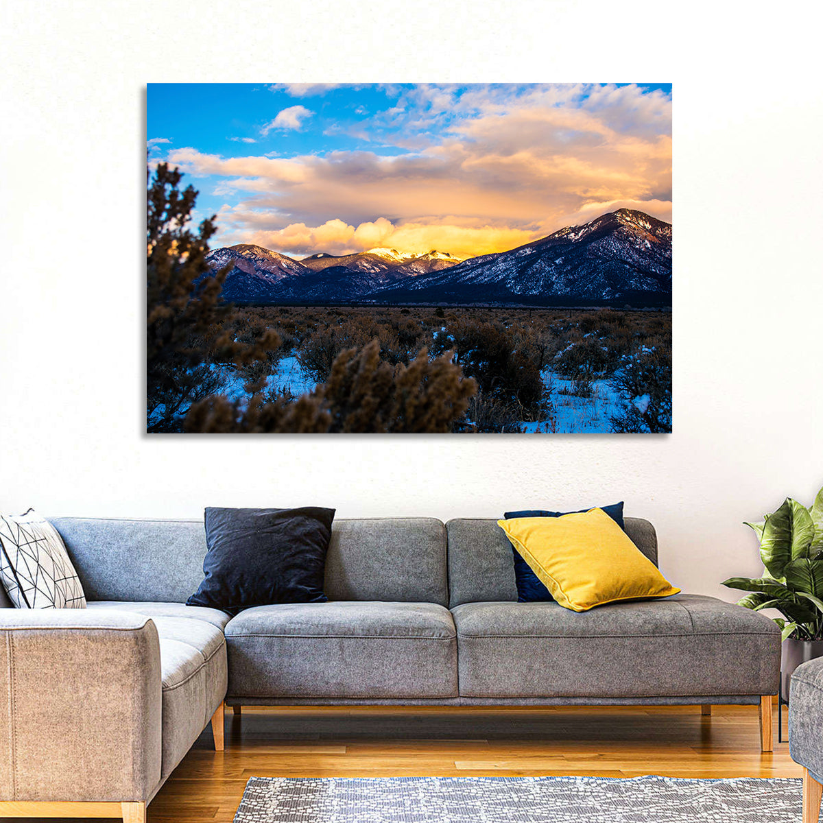 Sangre Winter Desert Wall Art in a room, landscape