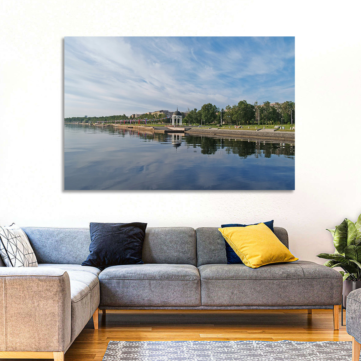 Lake Onega Promenade with Gazebo Wall Art