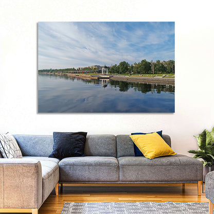 Lake Onega Promenade with Gazebo Wall Art