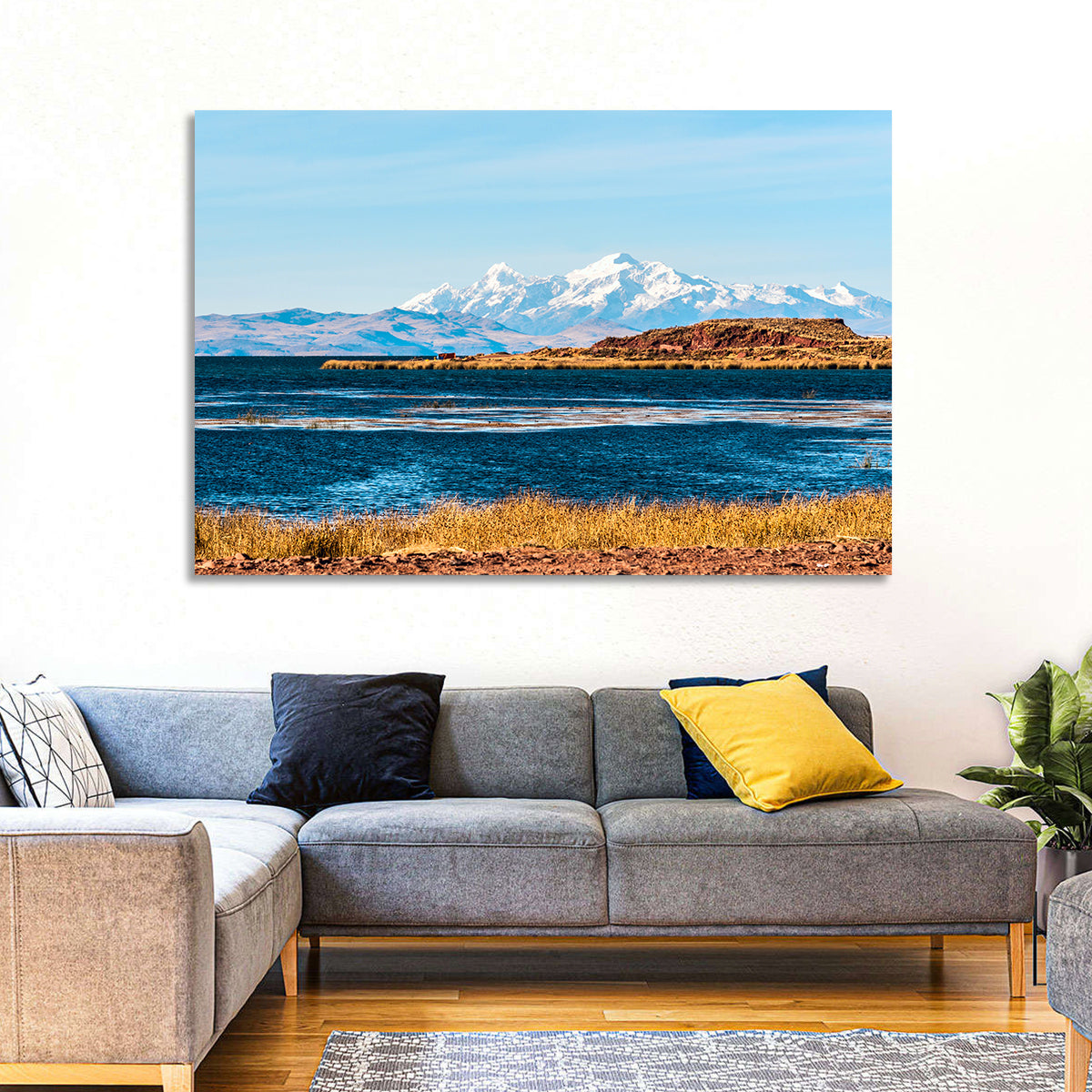 Lake Titicaca Blue and Gold Wall Art
