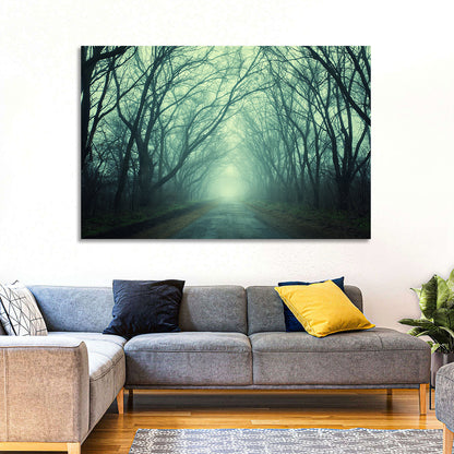 Foggy Forest Pathway Wall Art