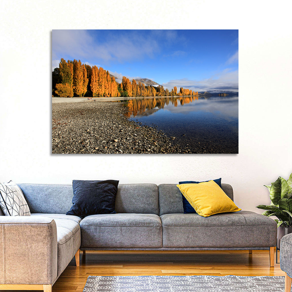 Lake Wanaka Golden Reflection Wall Art