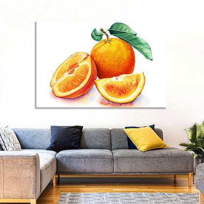 Watercolor Orange Still Life Wall Art