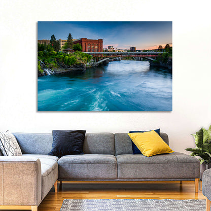 Spokane River at Twilight Wall Art