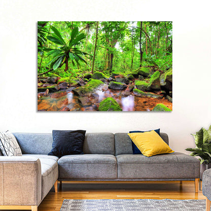 Mossy Rainforest Stream Wall Art