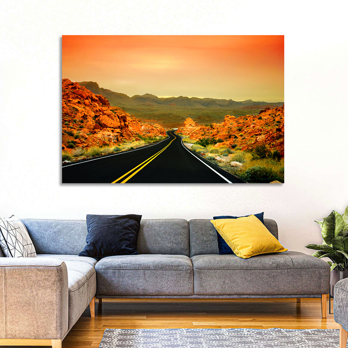 Valley of Fire Ii Road at Sunset Wall Art
