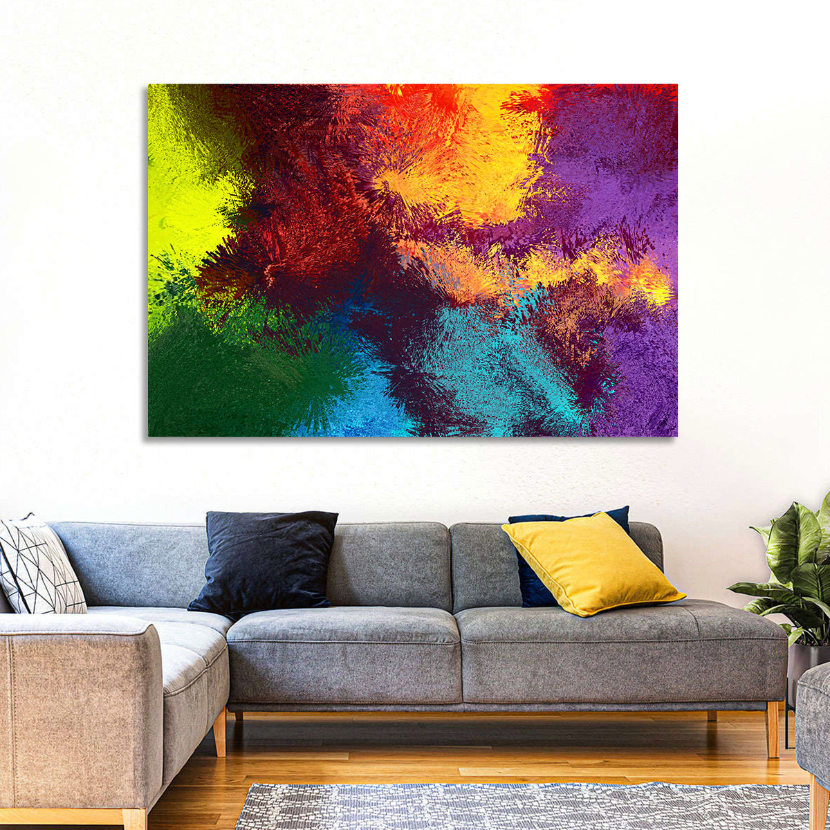 Sparkling Color Fields Wall Art in a room, landscape