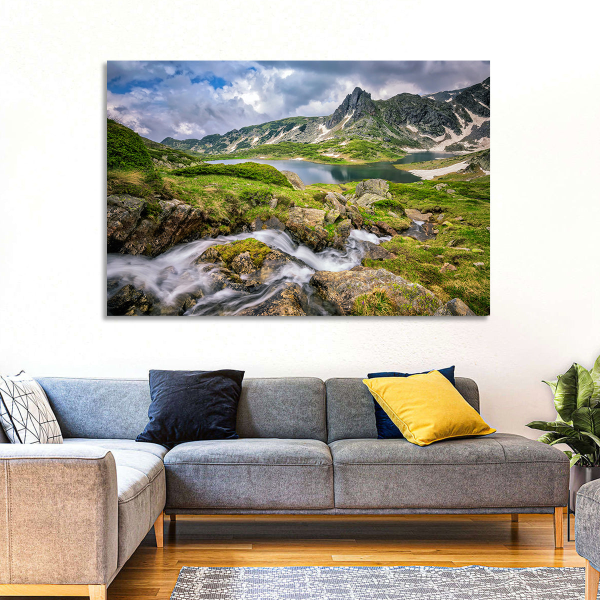 Seven Rila Lakes View Wall Art in a room, landscape