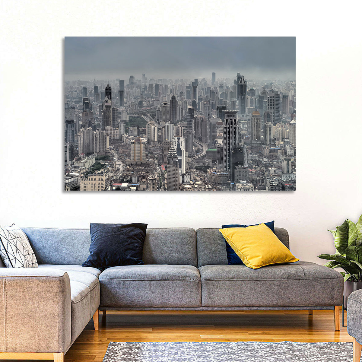 Shanghai Layered Skyline Wall Art