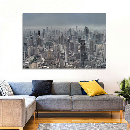 Shanghai Layered Skyline Wall Art