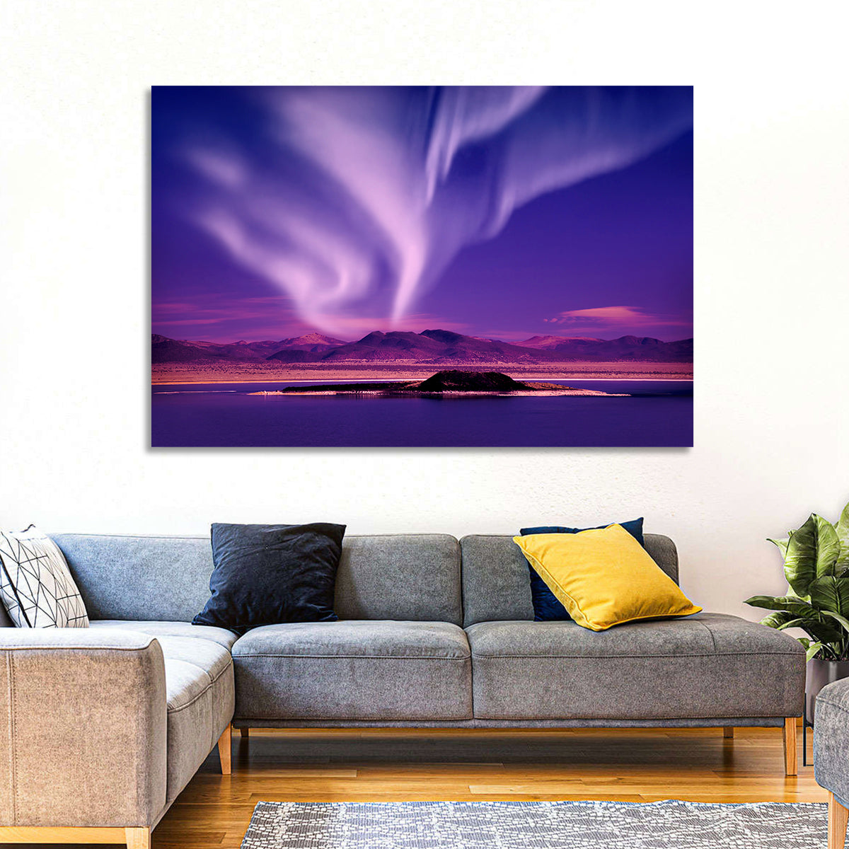 Northern Lights Over Island Wall Art