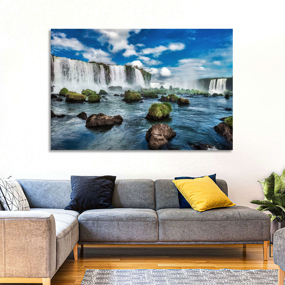 Iguazu Falls Vista Wall Art in a room, landscape