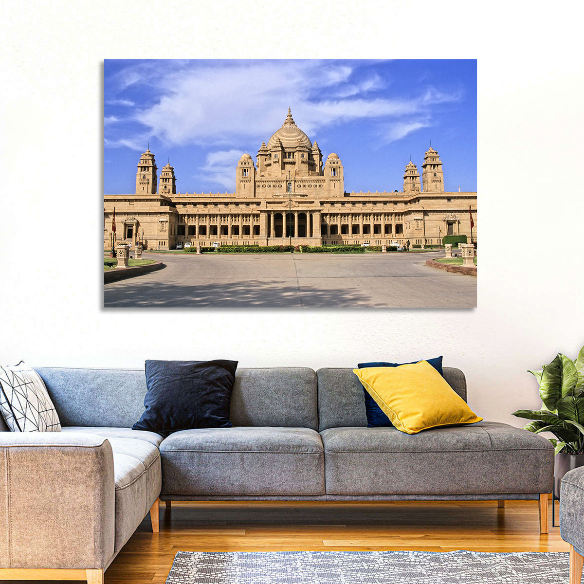 Umaid Bhawan Palace Under Clear Blue Sky Wall Art