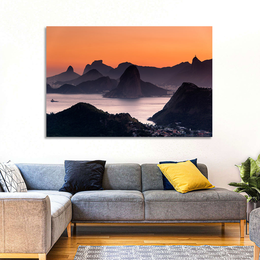 Sugarloaf and Corcovado at Sunset Wall Art
