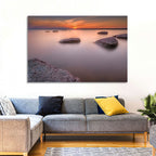 Lake Peipsi Sunset with Rocks Wall Art