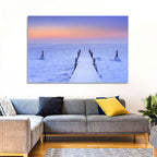 Frosted Jetty at Sunrise Wall Art