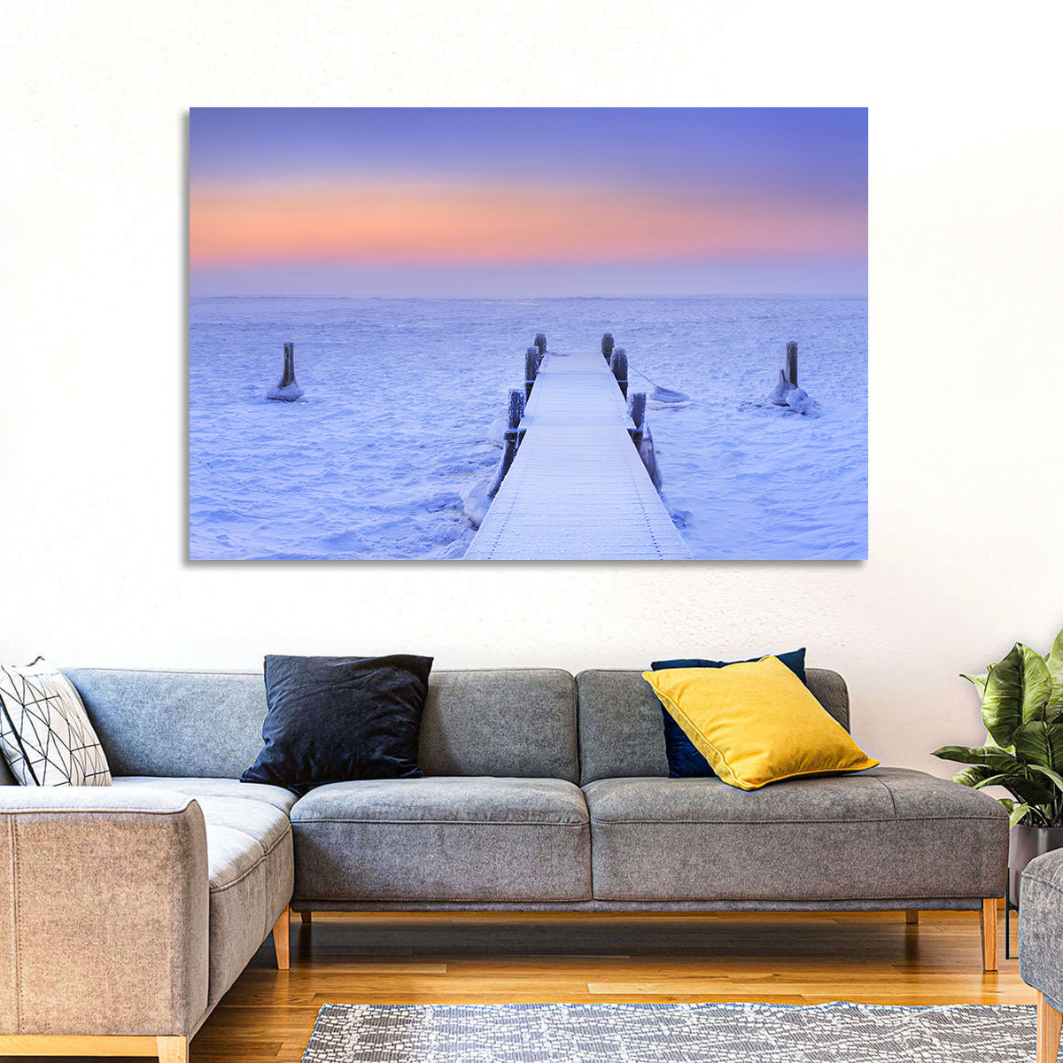 Frosted Jetty at Sunrise Wall Art