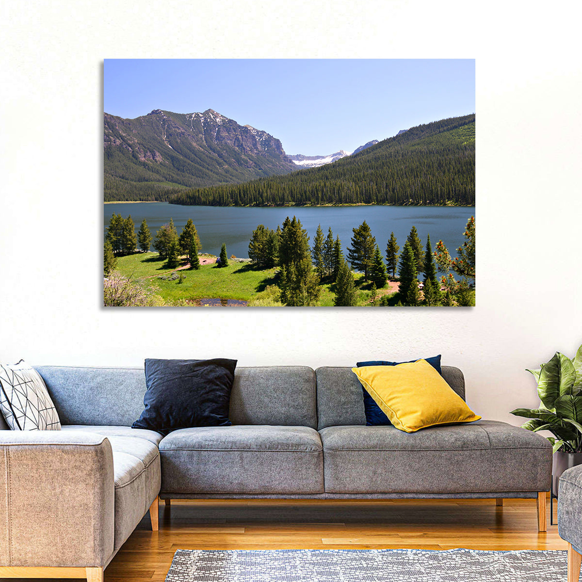 Gallatin National Forest Lake Wall Art in a room, landscape