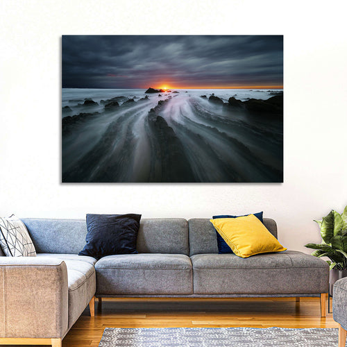 Barrika Beach Dusk Wall Art